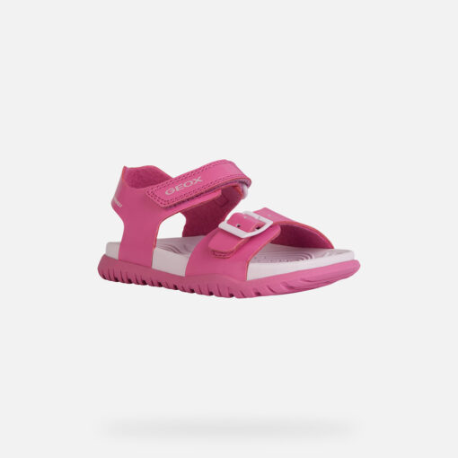 Water-Resistant Sandal For Girls Created With Open-Air Adventures In Mind. Cast In Fuchsia And Pale Pink, Fusbetto Is A Sporty-Looking Piece Of Footwear With A Lightweight, Flexible And Easy-To-Adjust Design. Crafted From A Quick-Drying Leather-Effect Material, It Is Set On A Tough Outsole With An Outstanding Grip On Slippery Terrain Too. - Húnar - Ec X30561 10