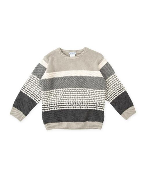 &Lt;Span&Gt;Gray Knitted Jumper With Stripes Of Different Techniques. Ribbed Collar, Cuffs And Hem.&Lt;/Span&Gt; &Lt;Span&Gt;60% Cotton 40% Acrylic&Lt;/Span&Gt; - Húnar - 8840W24 S00