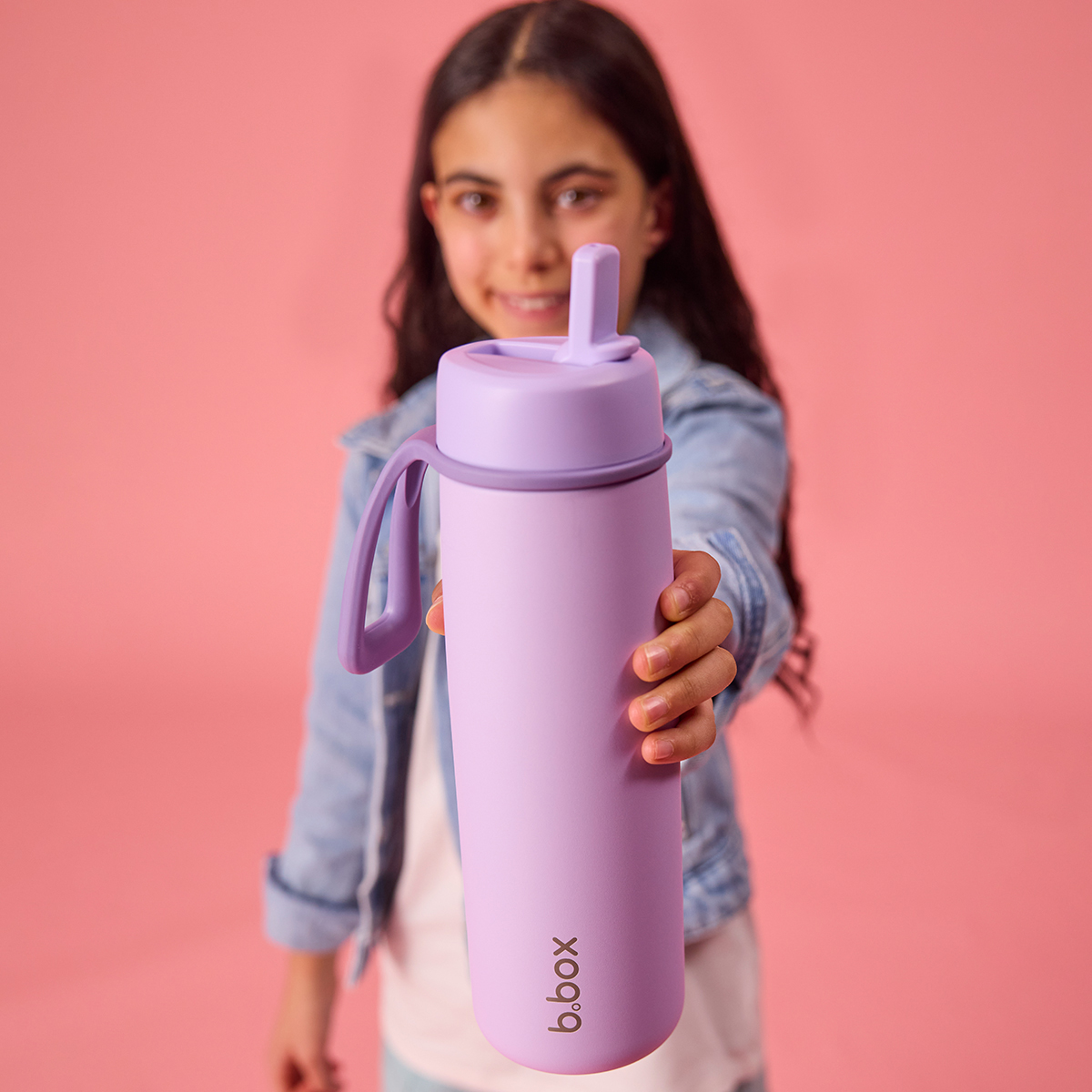 690ml flip top drykkjarbrúsir úr stáli - lilac love 5 - Húnar 690Ml Flip Top Drykkjarbrúsir Úr Stáli - Lilac Love - Image 5